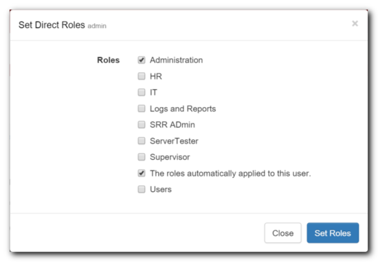 Set User Roles Window Sample