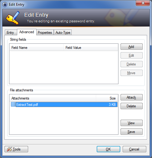 attachment keepass