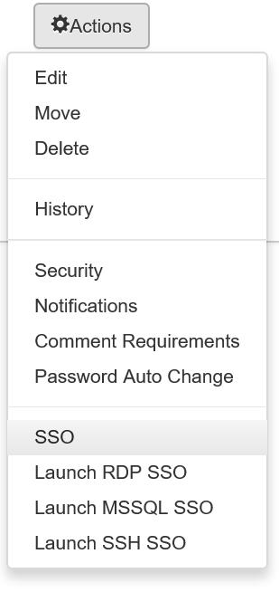 Actions SSO