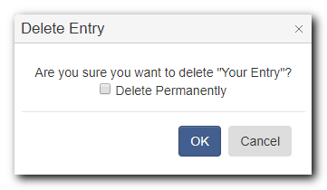 Confirm Delete Popup