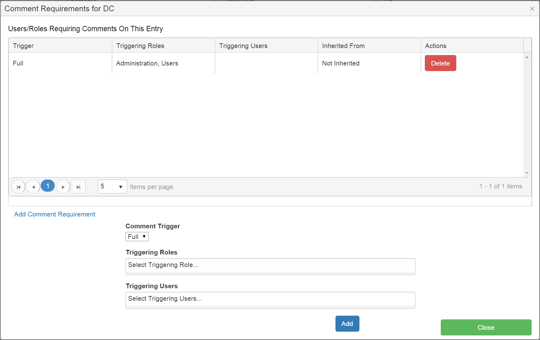 Required Comment Setup