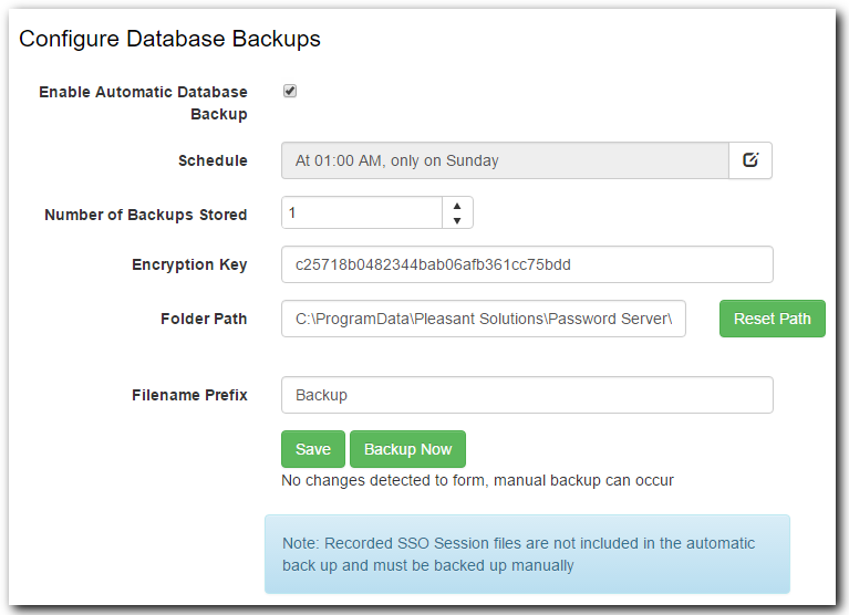 configure database backups