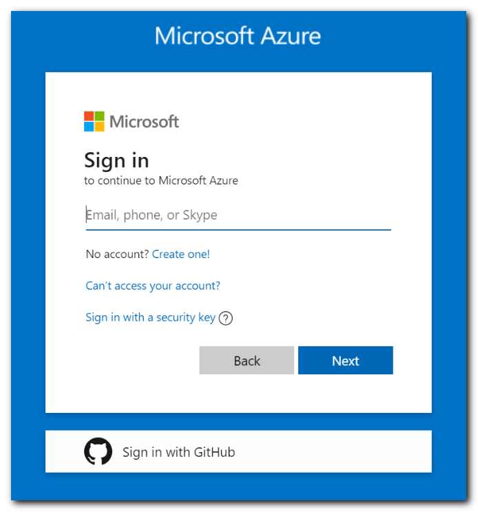 azure login