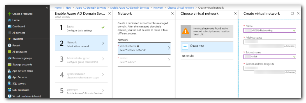 choose a virtual network