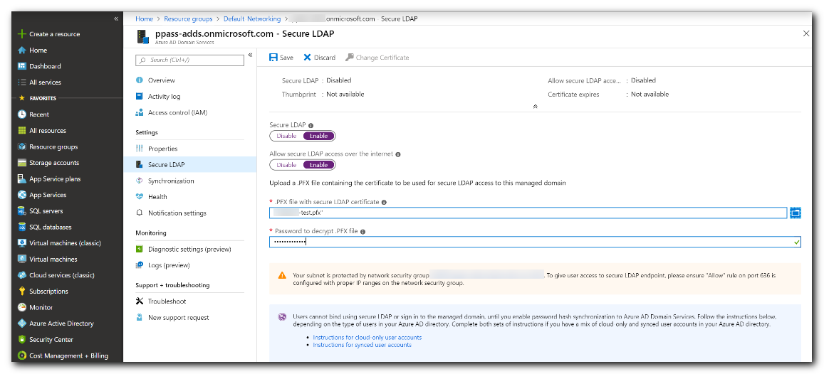 secure LDAP config (after)