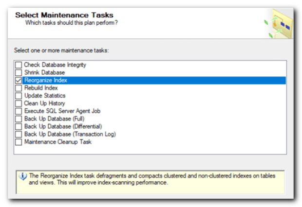 MS-SQL Database Maintenance Reorganize Indexes