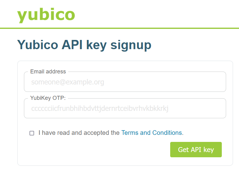 YubiKey Register Key Signup